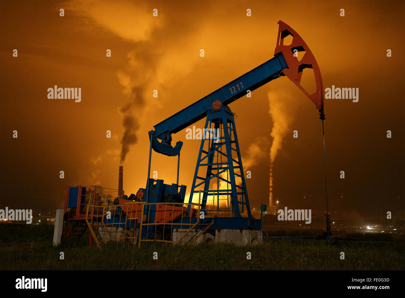 An oil pump jack Stock Photo Alamy