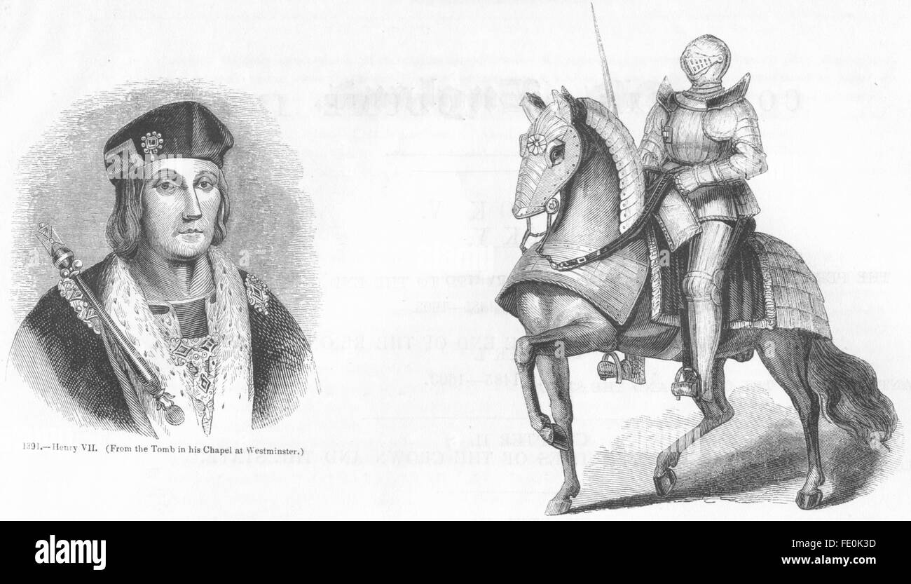 LONDON: Henry VII(Tomb in his Chapel, Westminster); , antique print 1845 Stock Photo