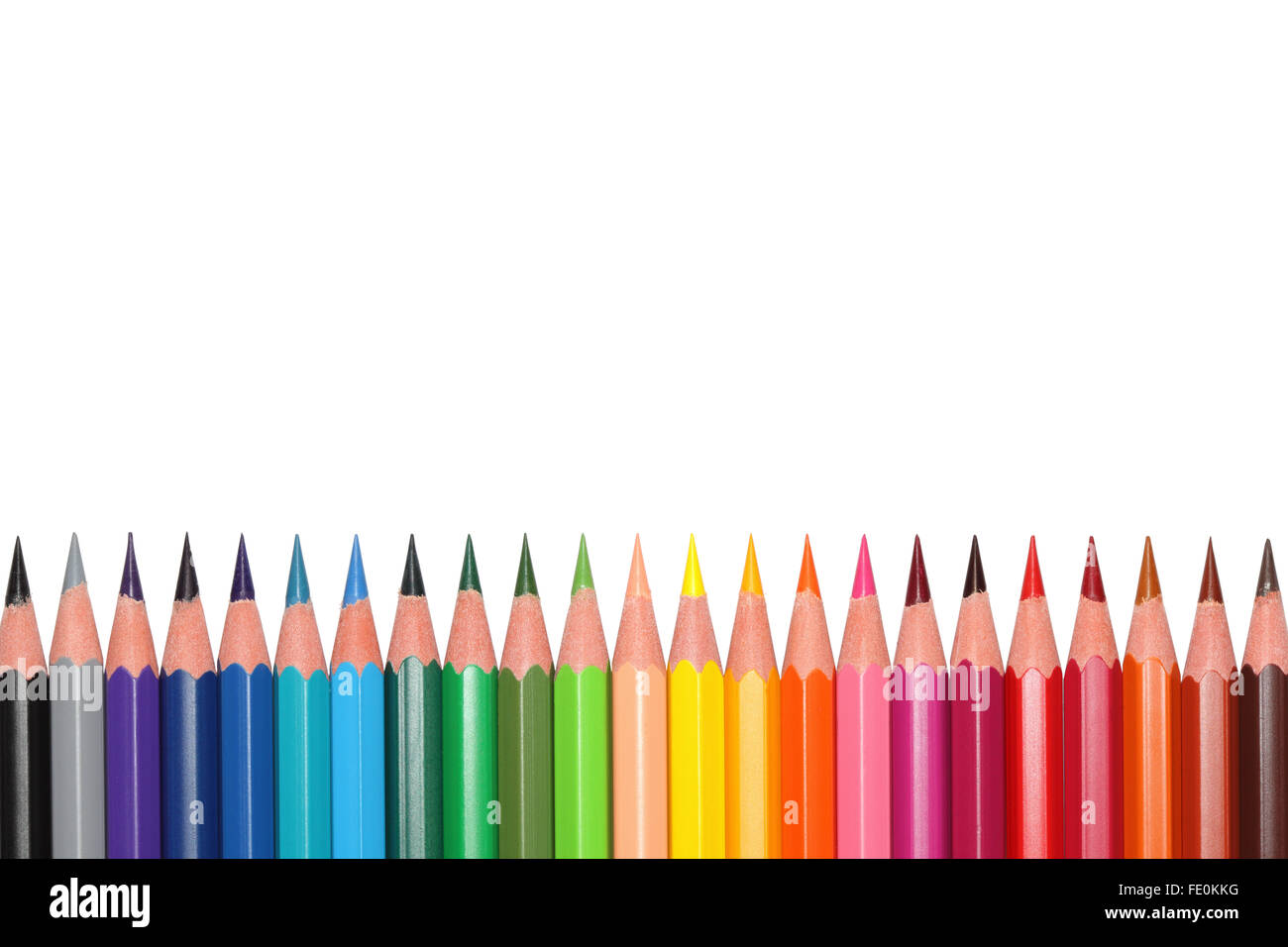 Colored pencils, isolated on the white background Stock Photo - Alamy