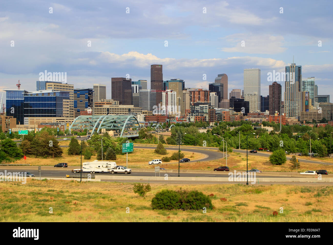 Skyline of Denver in Colorado, USA. Denver is the most populous city in