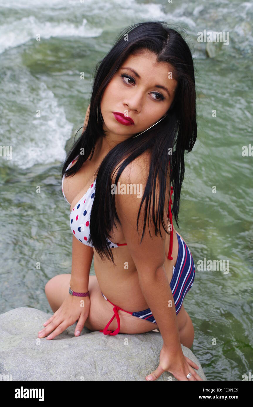 Beautiful colombian girl woman Stock Photo