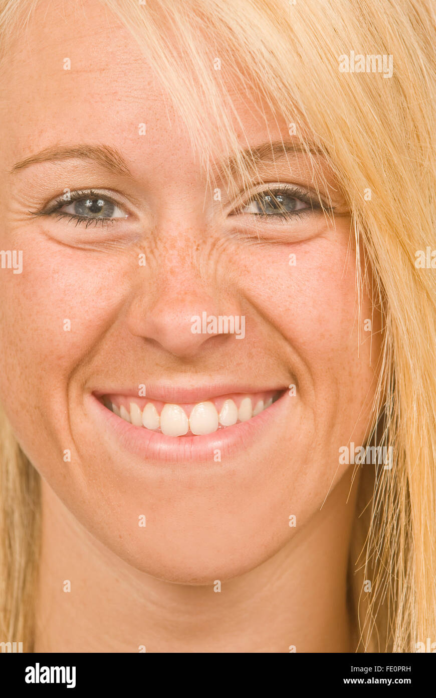 Wrinkled Nose Grin Stock Photo Alamy
