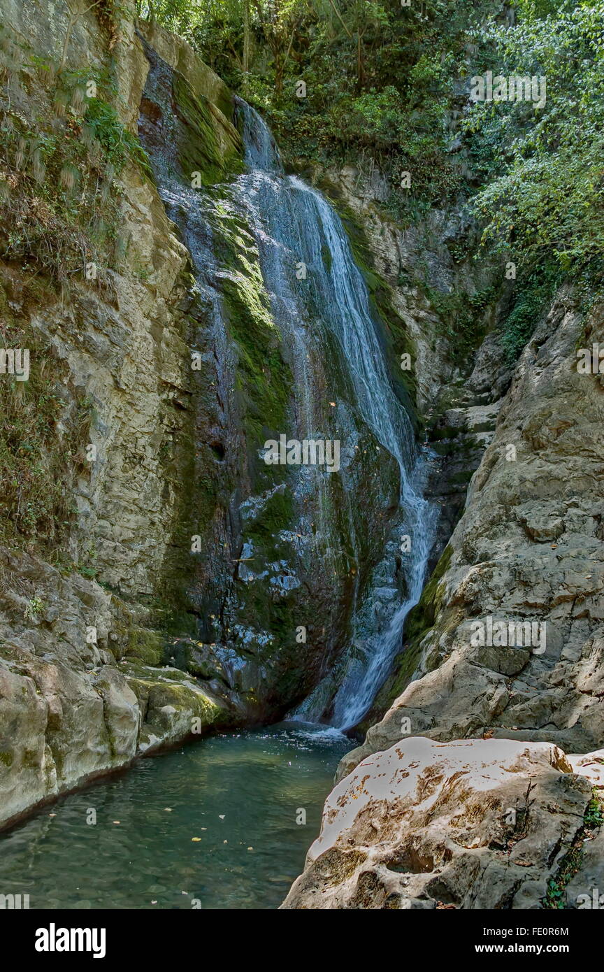 Waterfall Skoka (The jump) in Central Balkan, near to Teteven town, Bulgaria Stock Photo