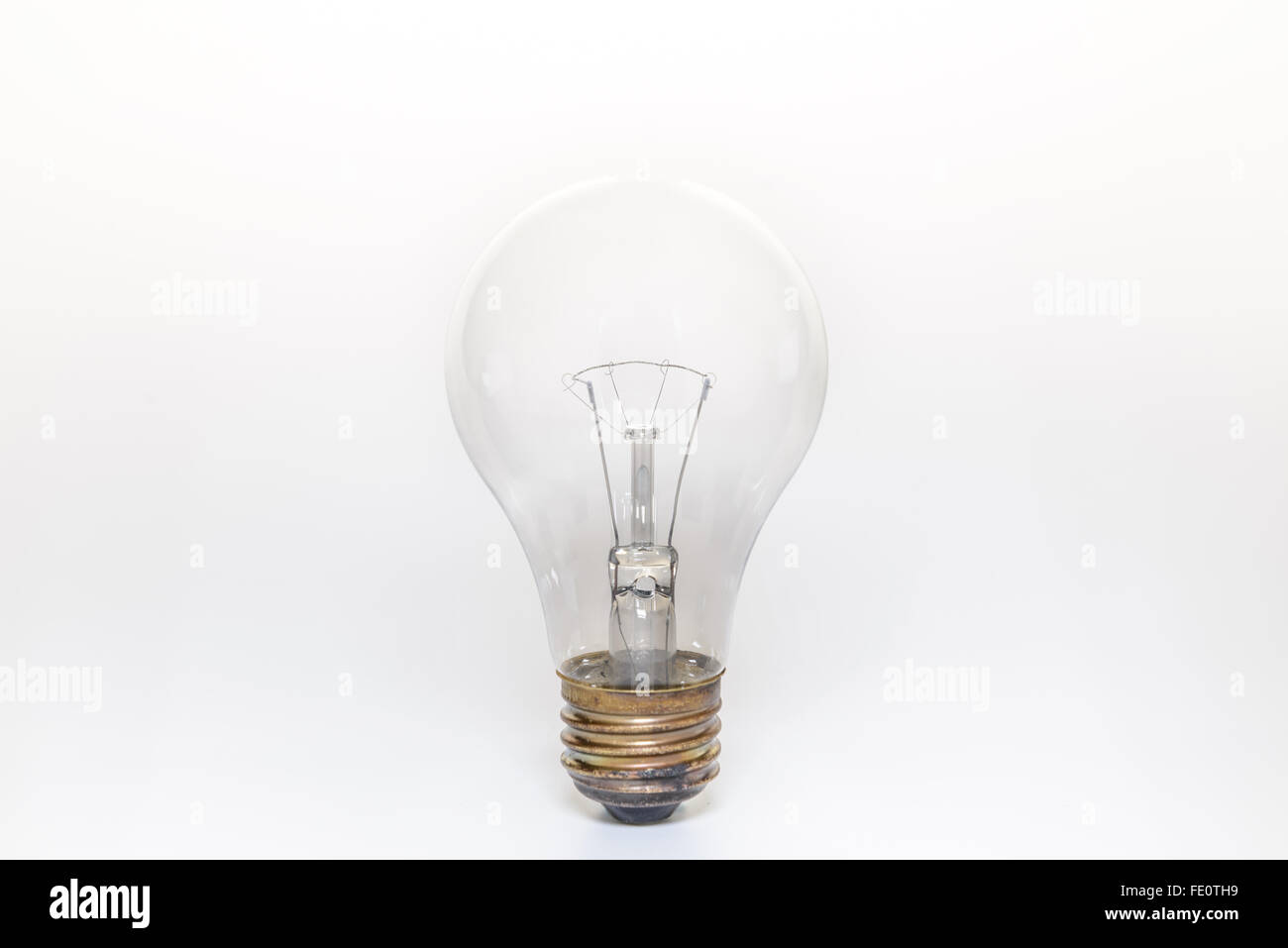 single electric light bulb, isolate white background Stock Photo