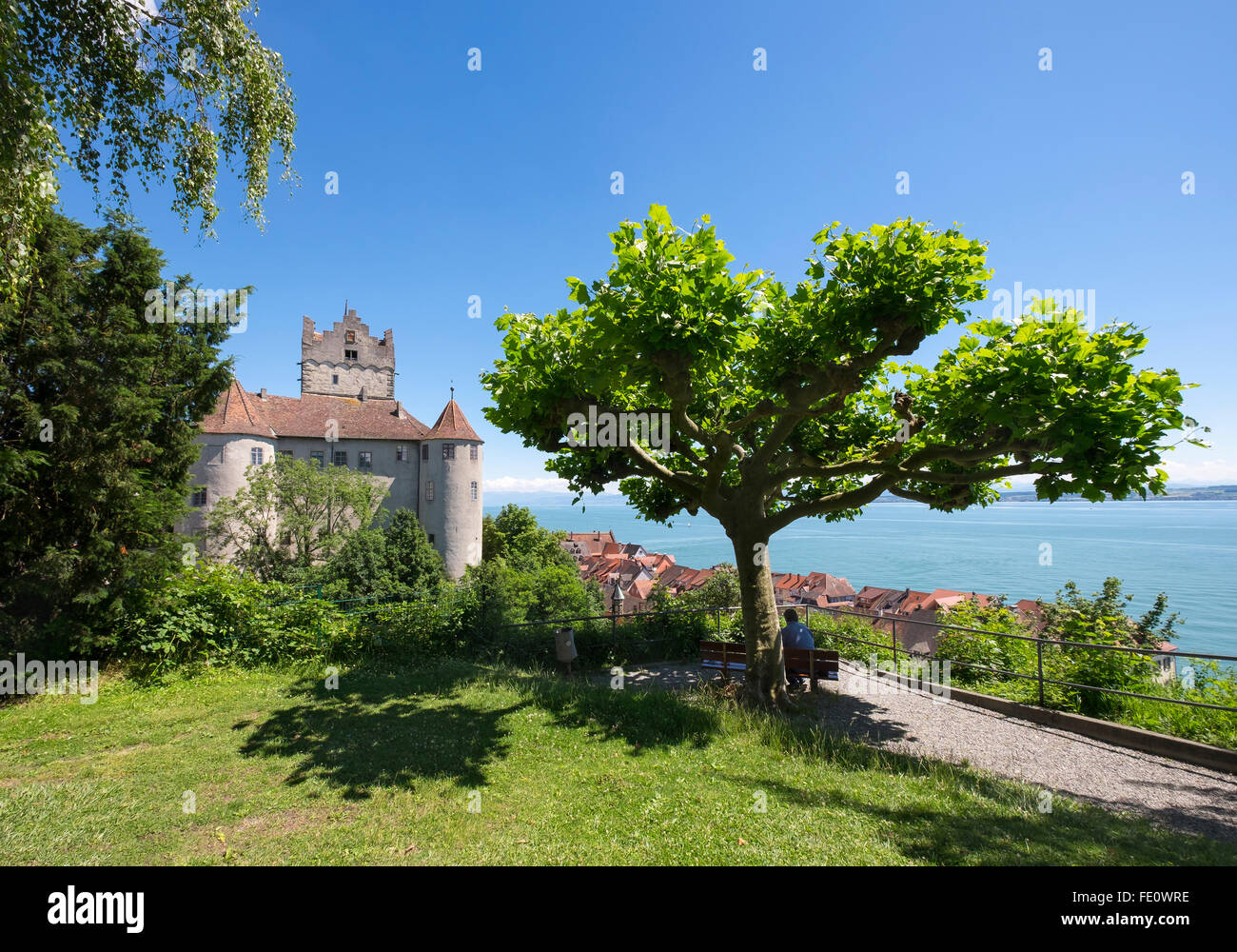Alte Burg or Meersburg Castle, Meersburg, Lake Constance, Bodenseekreis, Upper Swabia, Baden-Württemberg, Germany Stock Photo