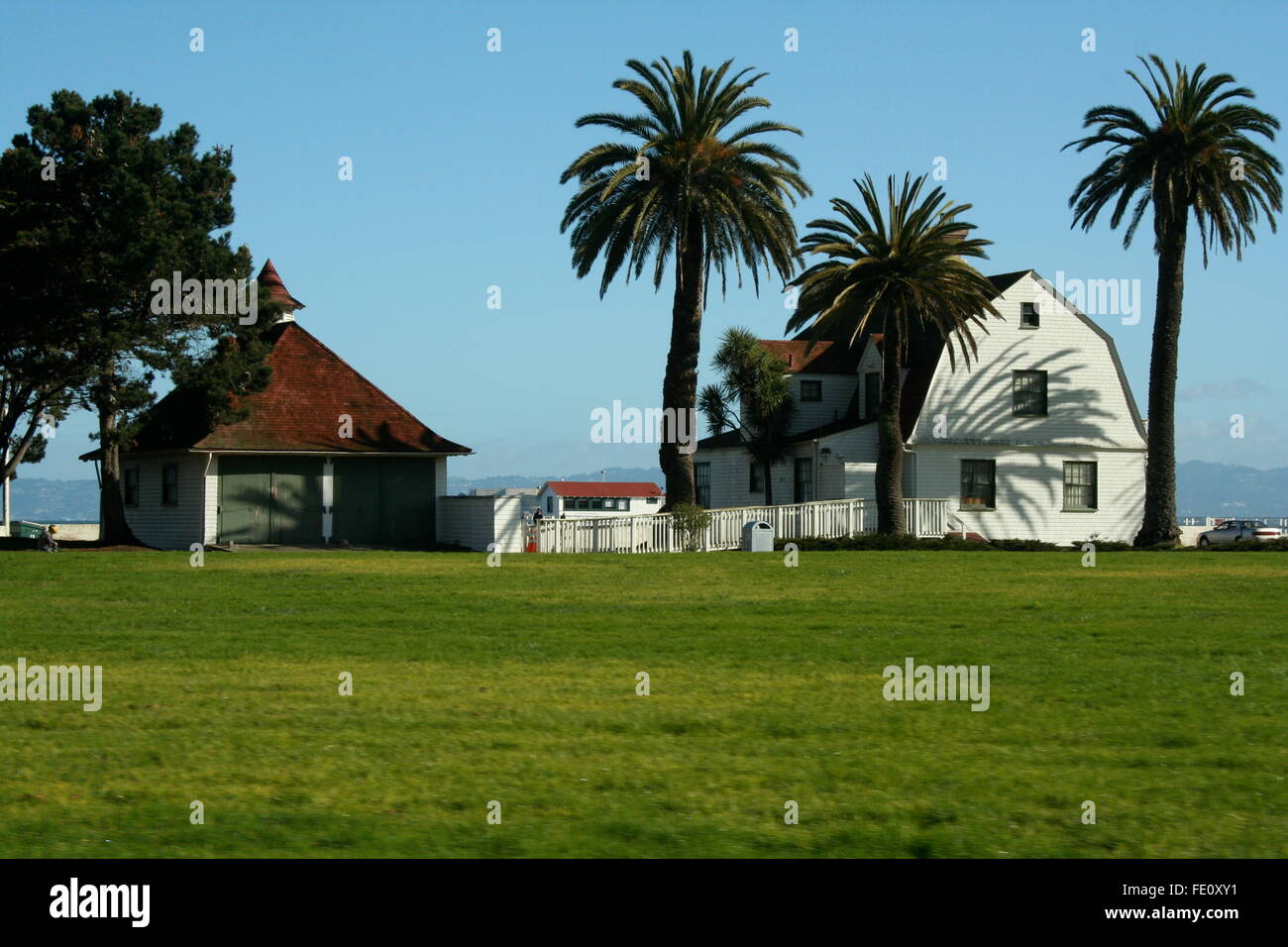 A house and garage on the main post at the Presidio, San Francisco, California Stock Photo