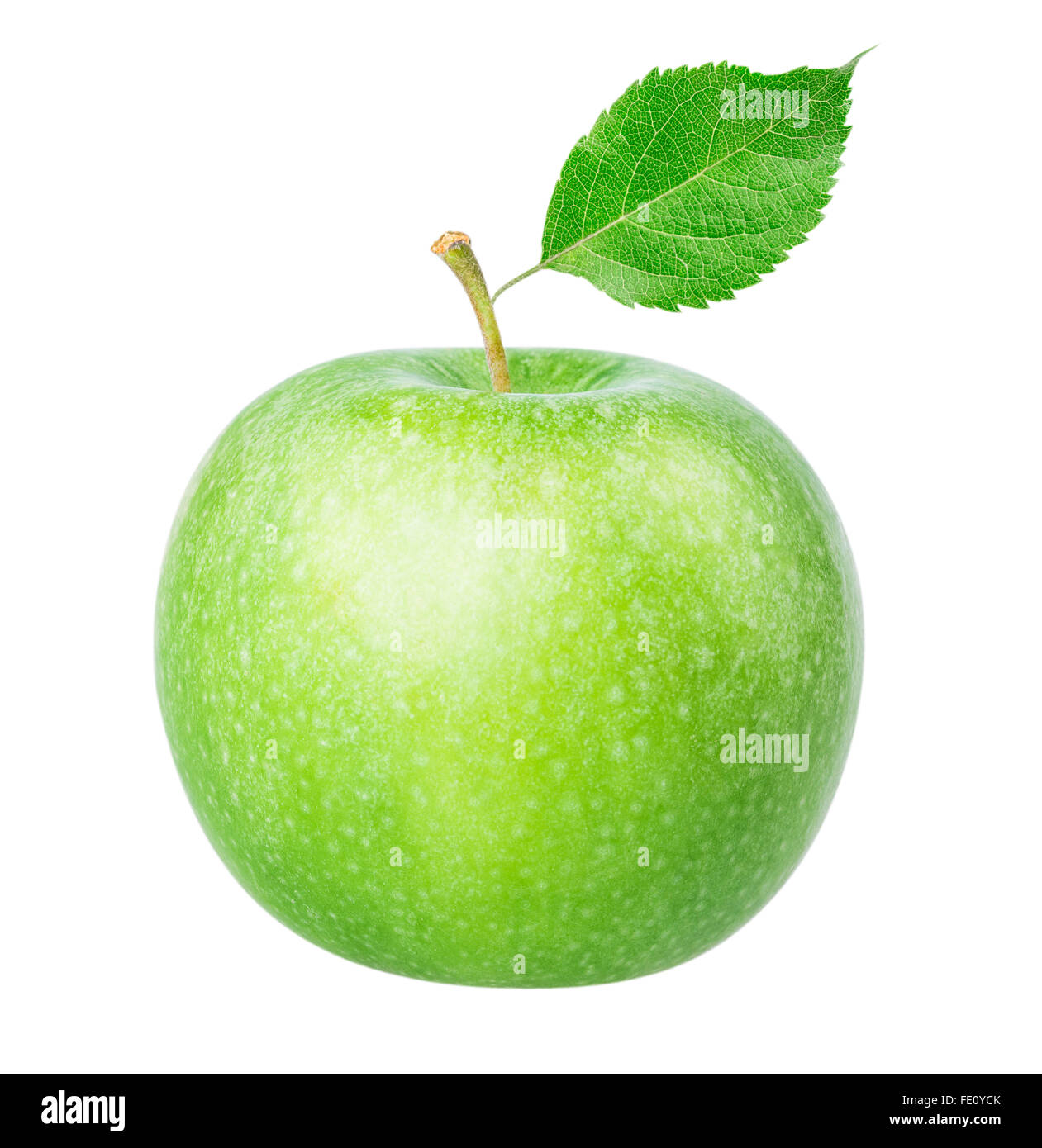 green apple with leaf Isolated on white background Clipping Path Stock ...