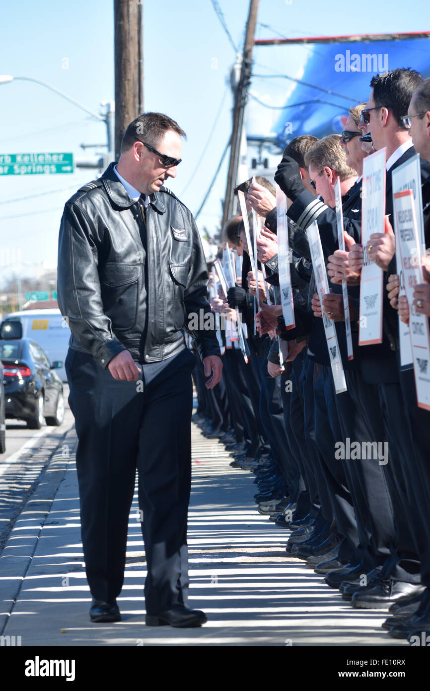 About 100 Southwest Airlines pilots silently protest in support for a contract outside of Love Field in Dallas, TX Credit:  Brian T. Humek/Alamy Live News Stock Photo