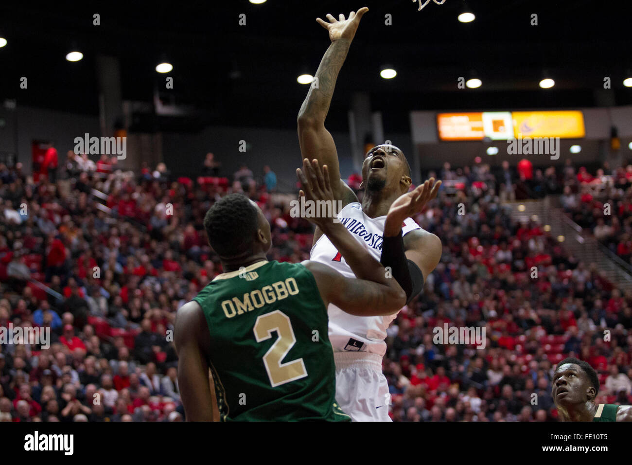 San Diego, California, USA. 2nd Feb, 2016. February 2, 2016] SDSU forward Winston Shepard hits a layup in Tuesday's game between San Diego State University and Colorado State University. Chadd Cady/For The San Diego Union-Tribune © Chadd Cady/U-T San Diego/ZUMA Wire/Alamy Live News Stock Photo