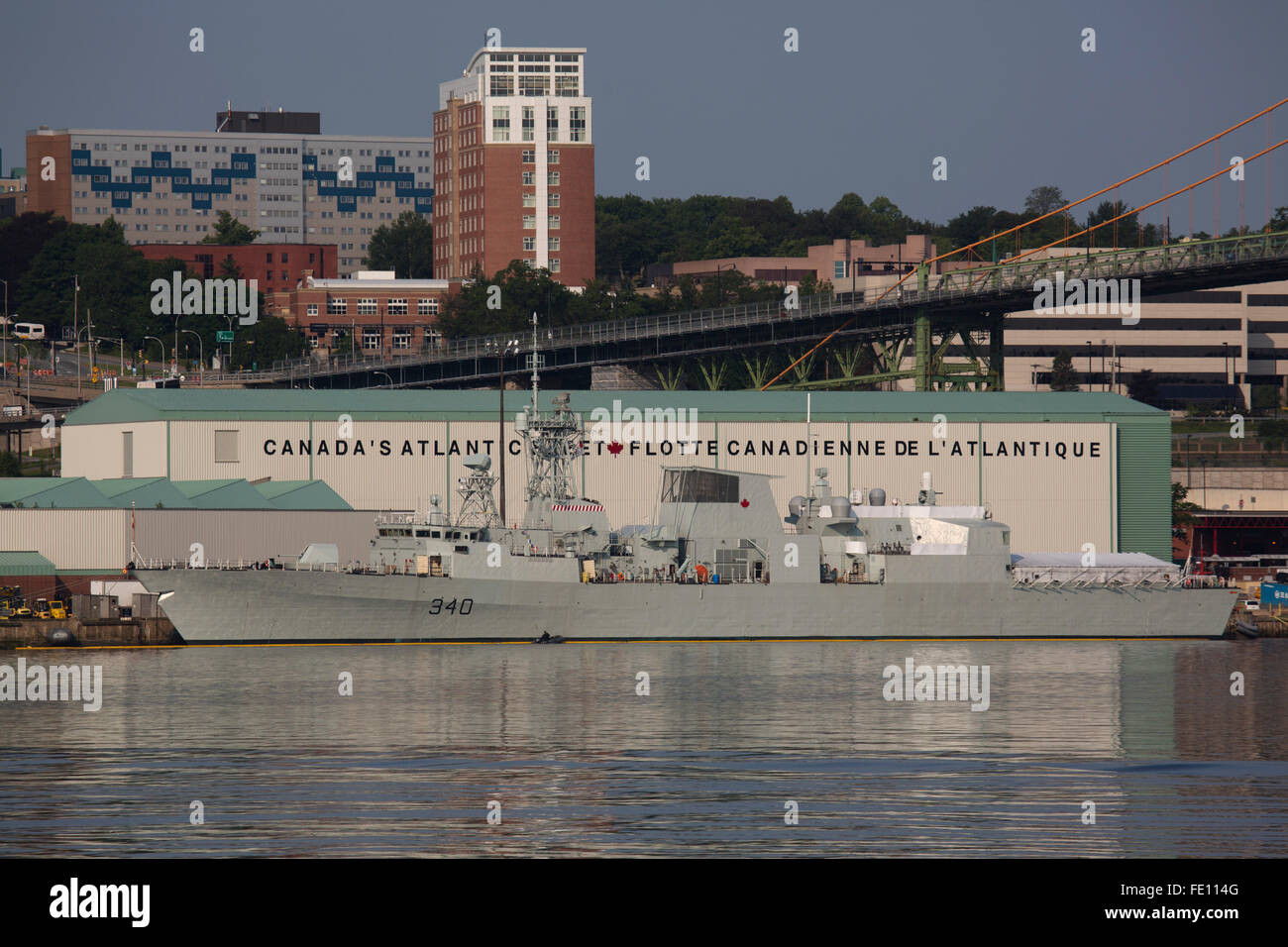 Ships of the Royal Canadian Navy in Halifax, Canada. The harbour and