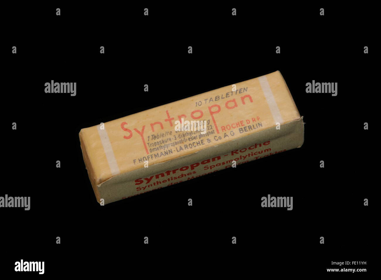 Historic German sample of Syntropan as given to German Doctors in late 18th early 19th century packaging Stock Photo