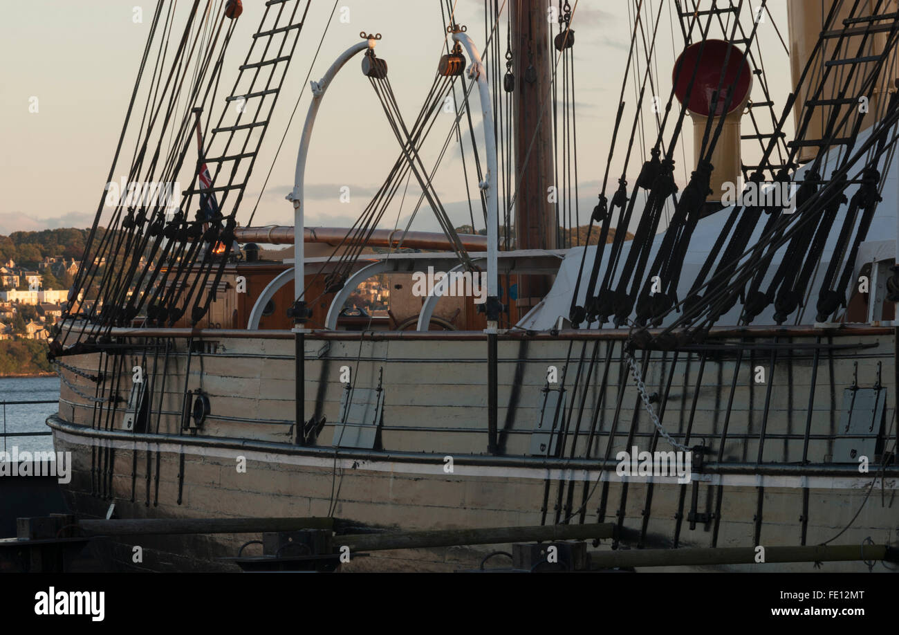 Mid beam of RRS Discovery, Discovery Point, Dundee, Scotland, UK Stock