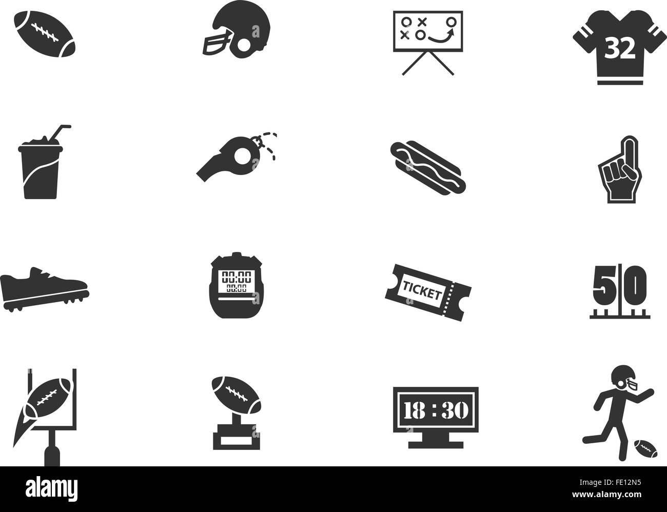 American Football Icons Stock Vector Image & Art Alamy