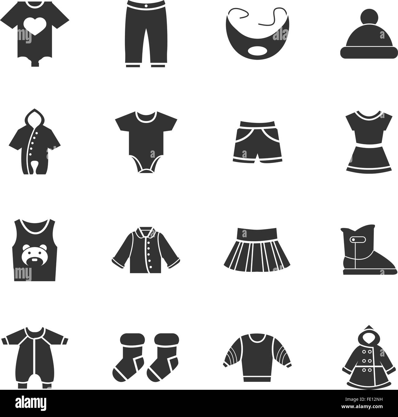 Baby clothes icons set Stock Vector Image & Art Alamy