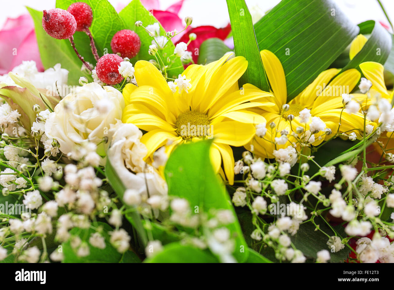 bouquet of flowers Isolated on white background Stock Photo - Alamy