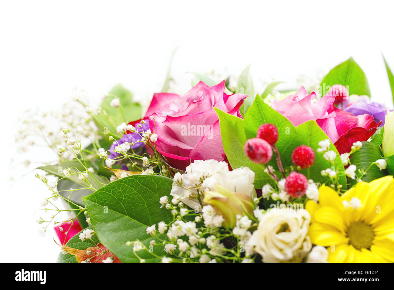 bouquet of flowers Isolated on white background Stock Photo - Alamy