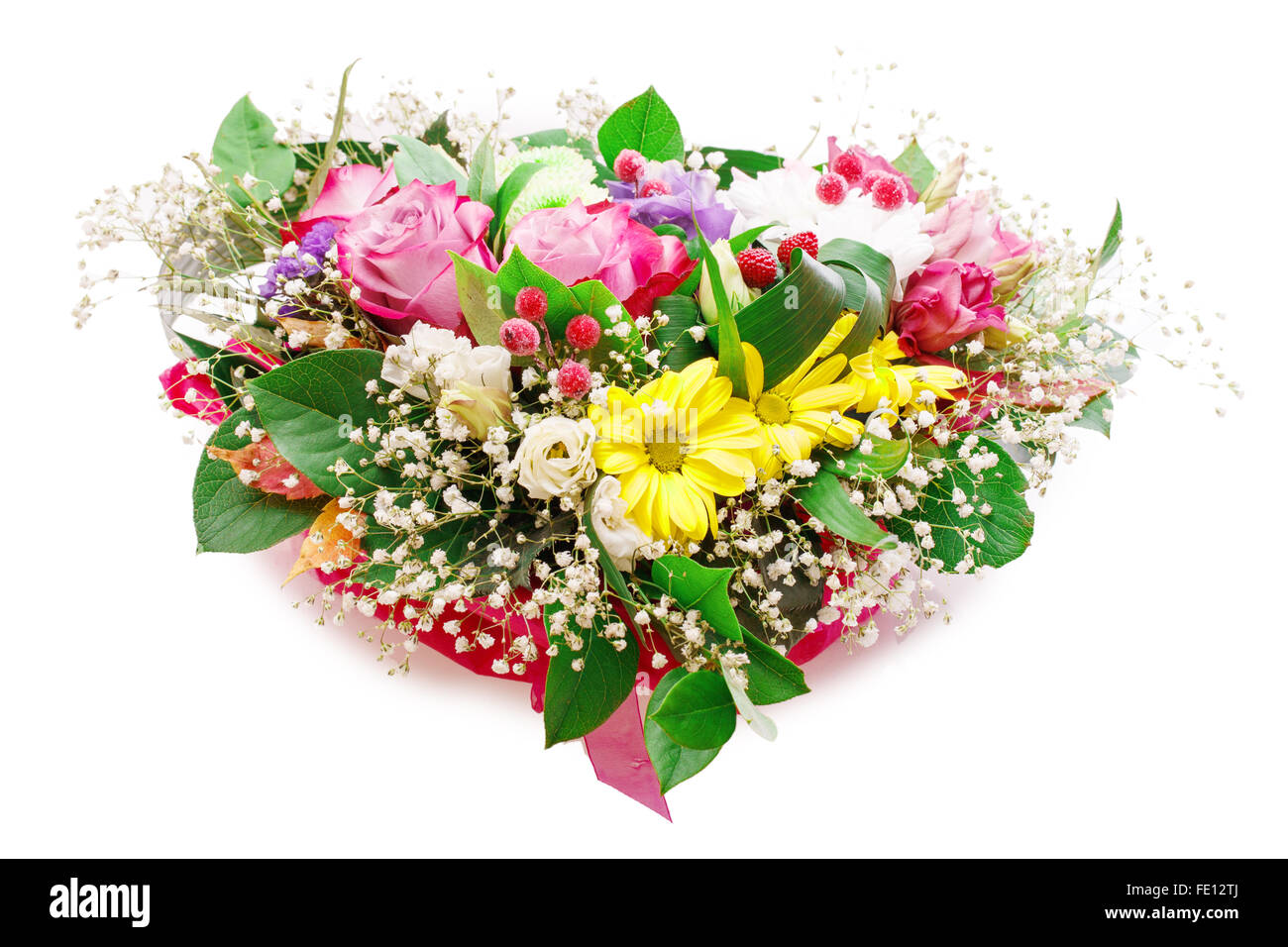 bouquet of flowers Isolated on white background Stock Photo - Alamy