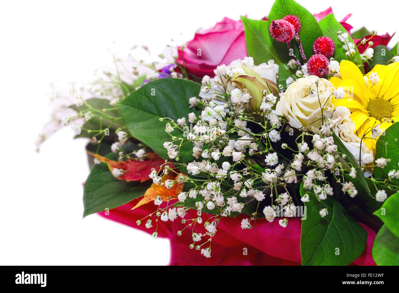 bouquet of flowers Isolated on white background Stock Photo - Alamy