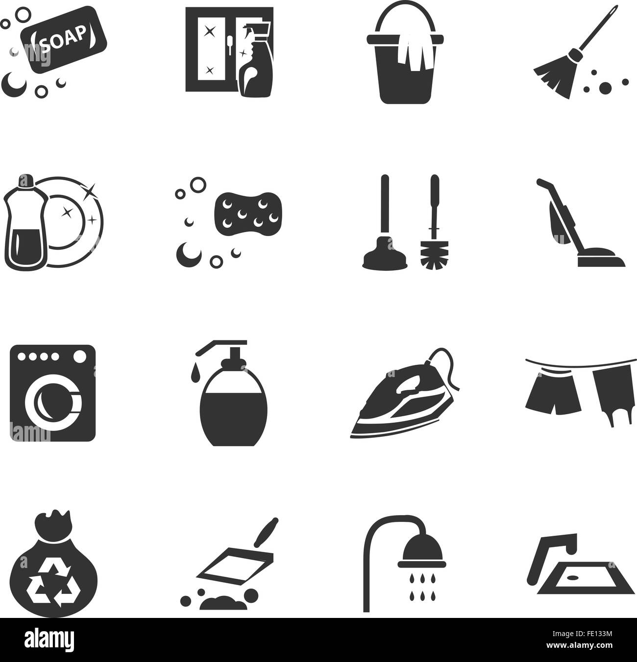 Cleaning company icons set Stock Vector Image & Art Alamy