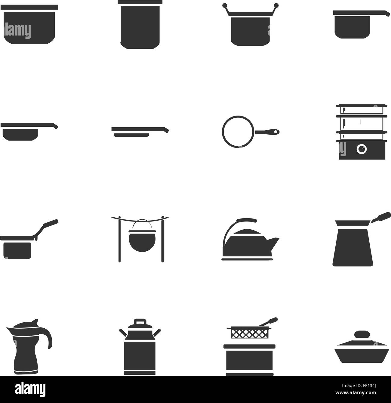 Dishes icons set Stock Vector Image & Art - Alamy