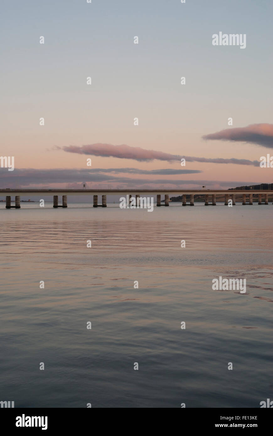 Tay Road Bridge looking East at sunset, Dundee, Scotland Stock Photo Alamy