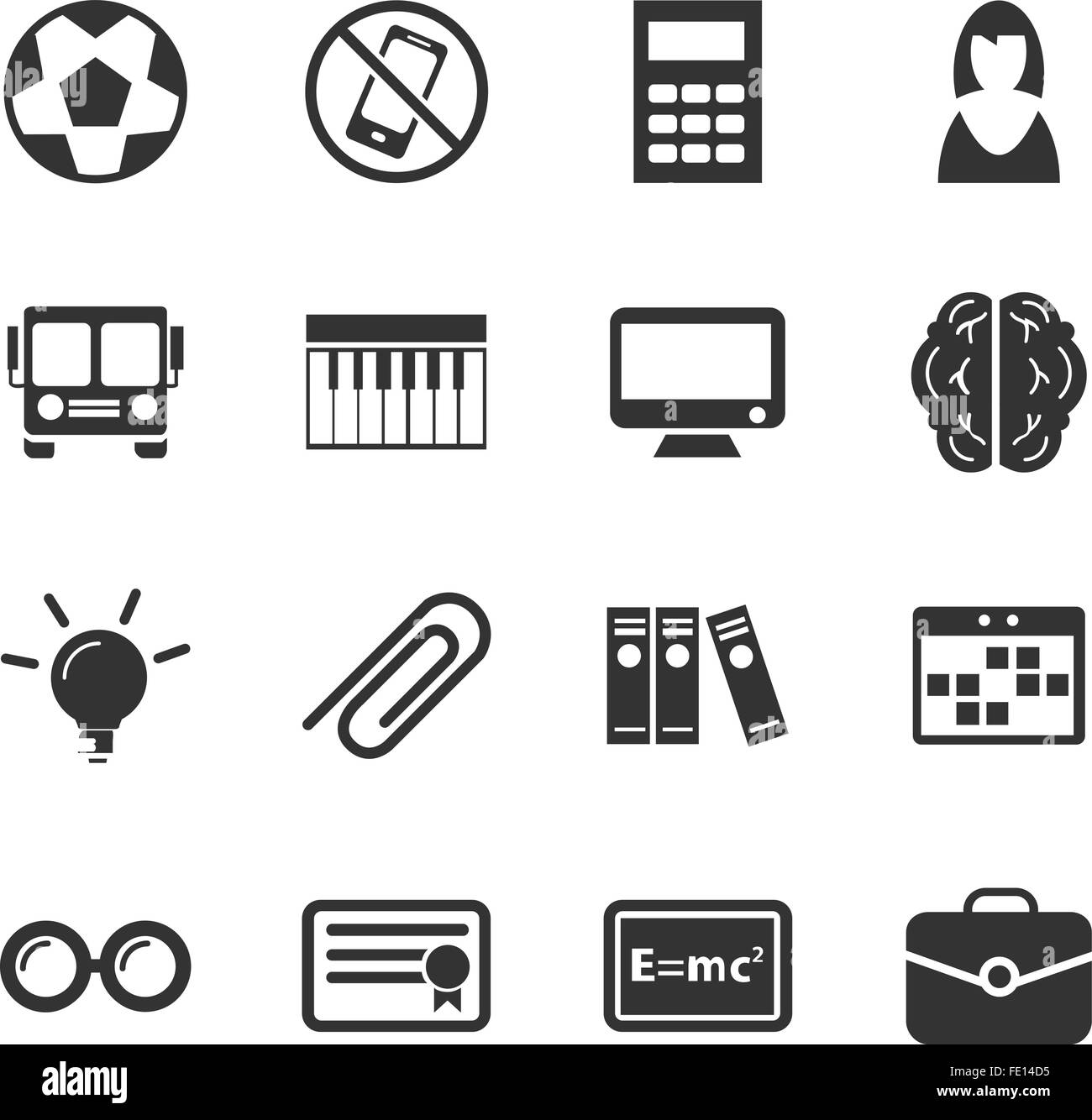 School Icons set Stock Vector