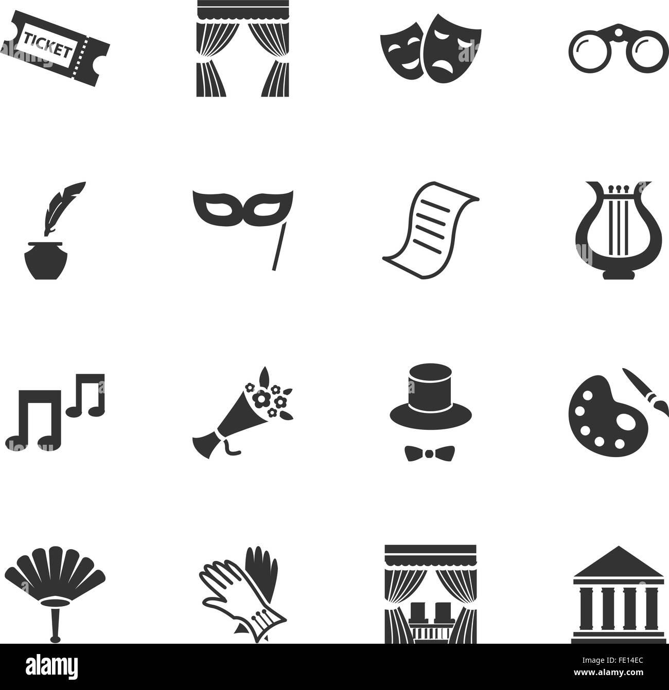 Theater icons set Stock Vector Image & Art - Alamy