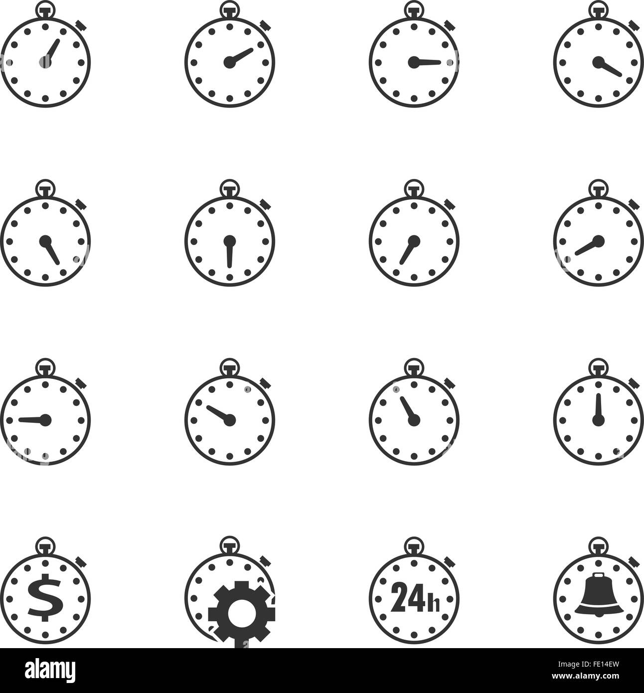 Timer icon set Stock Vector Image & Art - Alamy