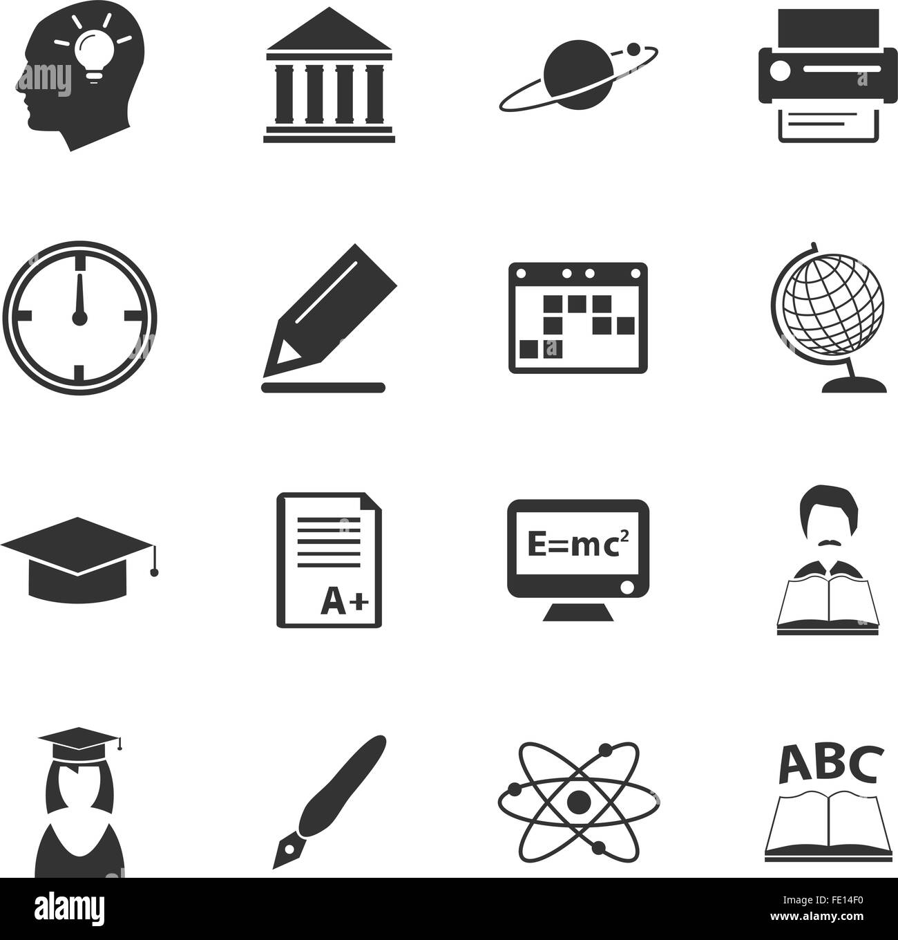 University icons set Stock Vector Image & Art - Alamy