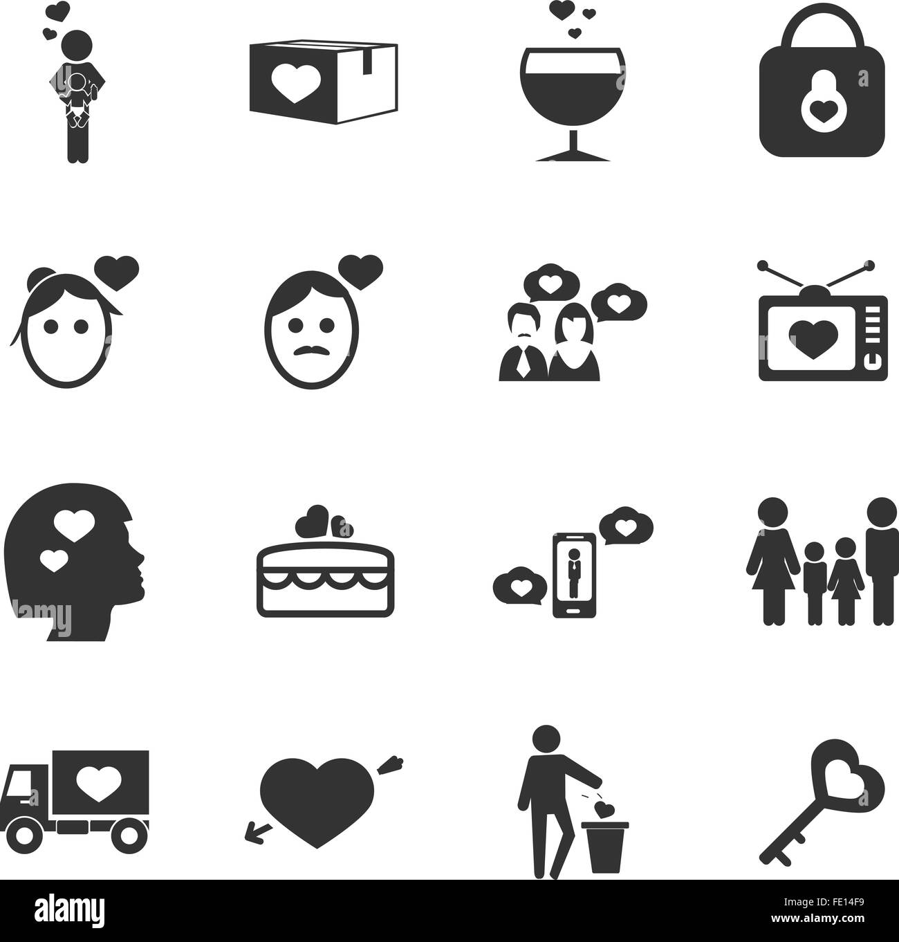Valentine day icons set Stock Vector Image & Art - Alamy