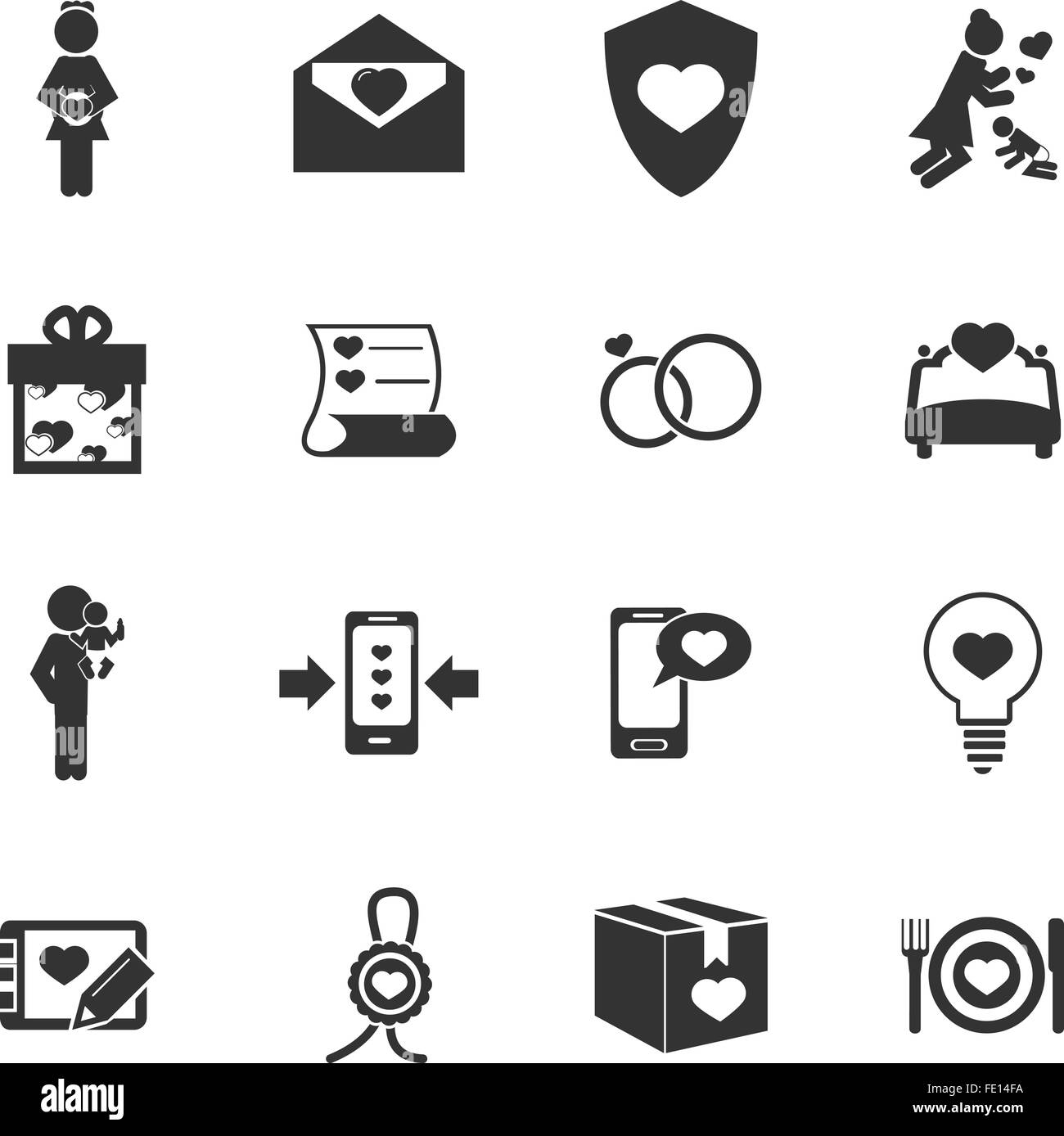 Valentine day icons set Stock Vector Image & Art - Alamy