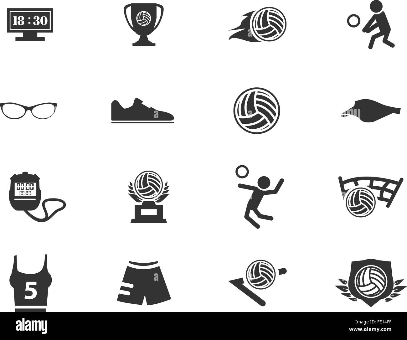 Volleyball icon set Stock Vector Image & Art Alamy