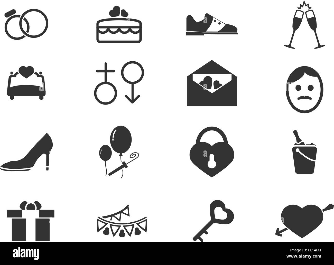 Wedding Icon Set Stock Vector Image & Art - Alamy