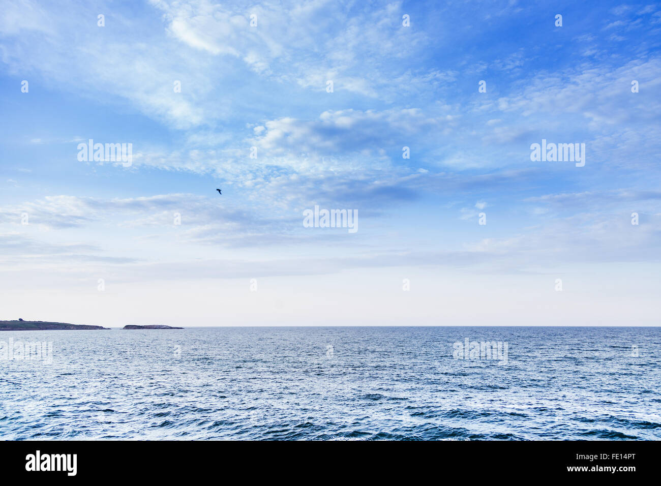 blue sea sky with clouds Stock Photo - Alamy