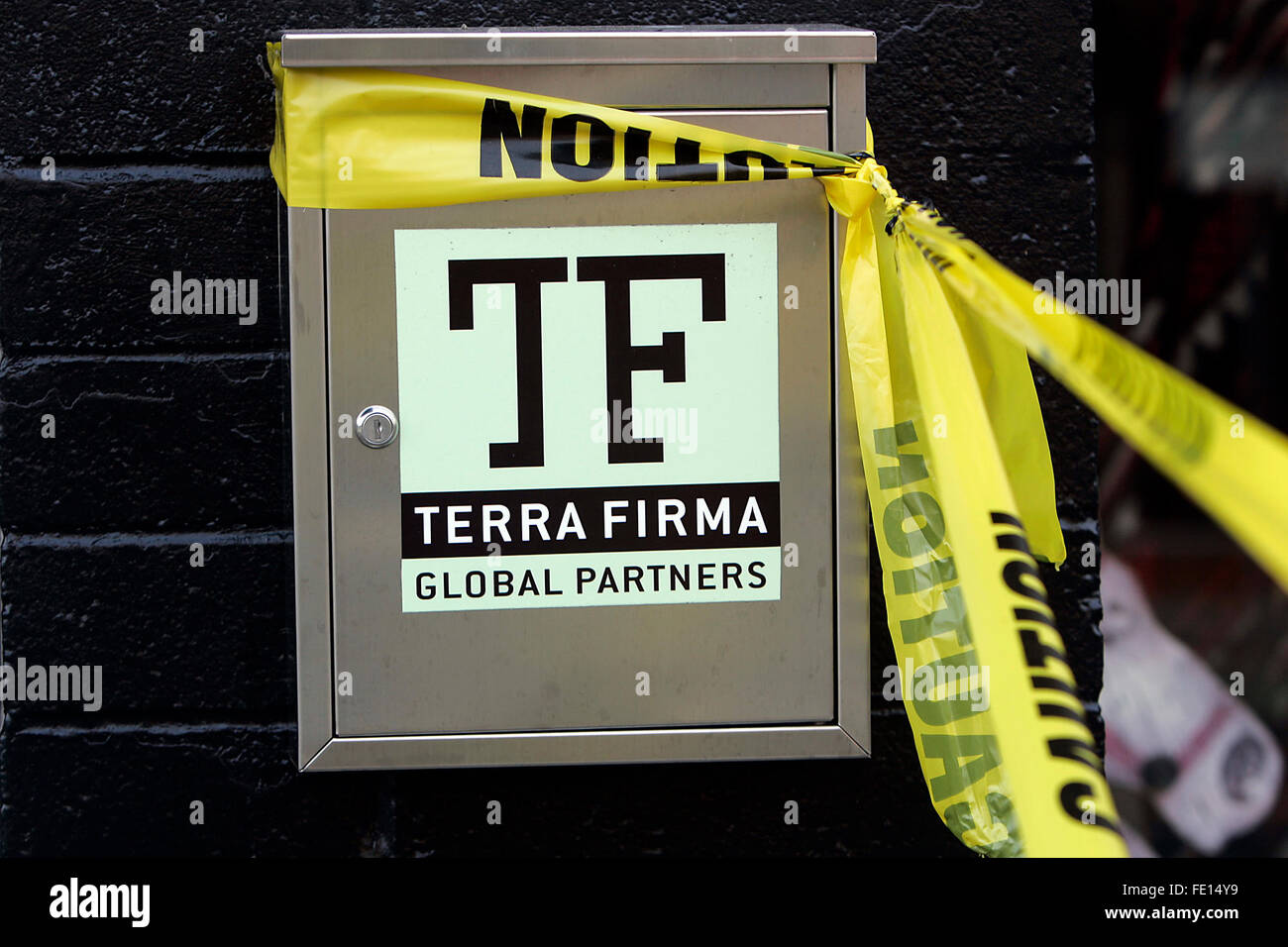 Napa, CA, USA. 25th Jan, 2016. Yellow caution tape is seen at the Terra