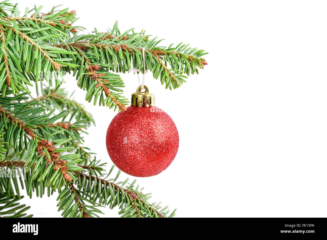 Christmas tree ball Isolated on white background Stock Photo - Alamy