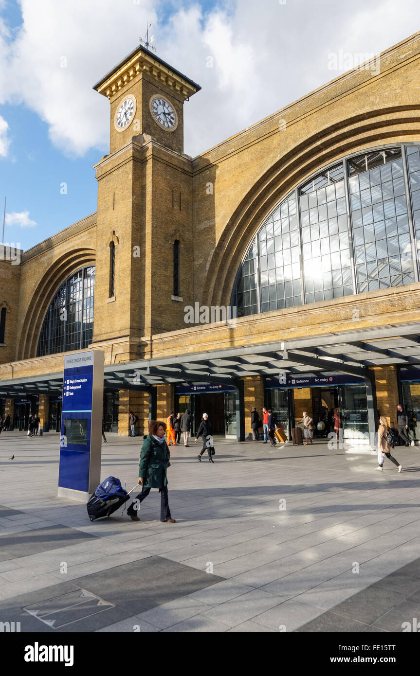 Entrance to the Kings Cross railway train station, London England