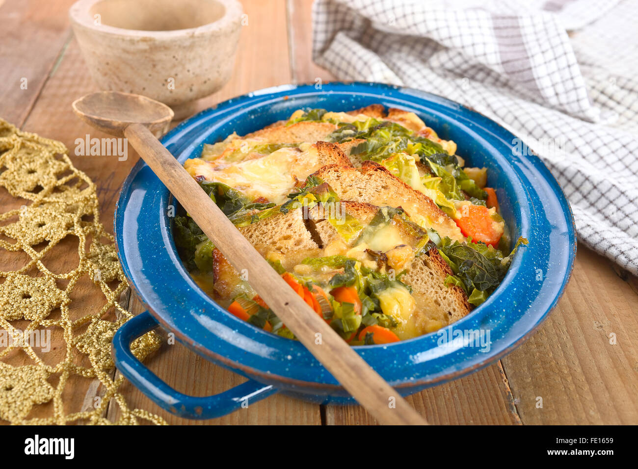 Bread gratin with vegetable Stock Photo Alamy