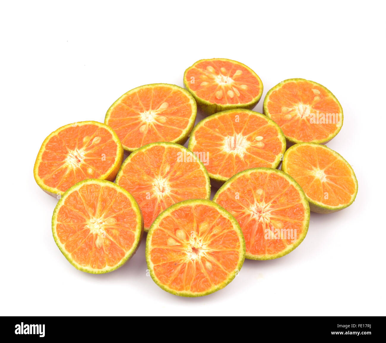 slice of orange isolated on white background Stock Photo - Alamy