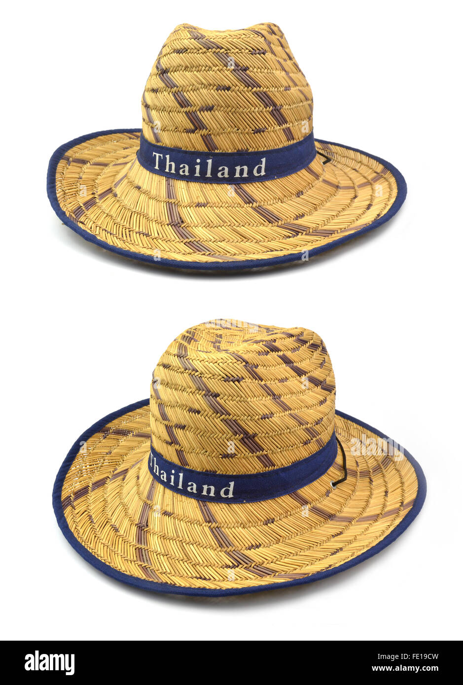 Wicker straw hat isolated on white background Stock Photo - Alamy