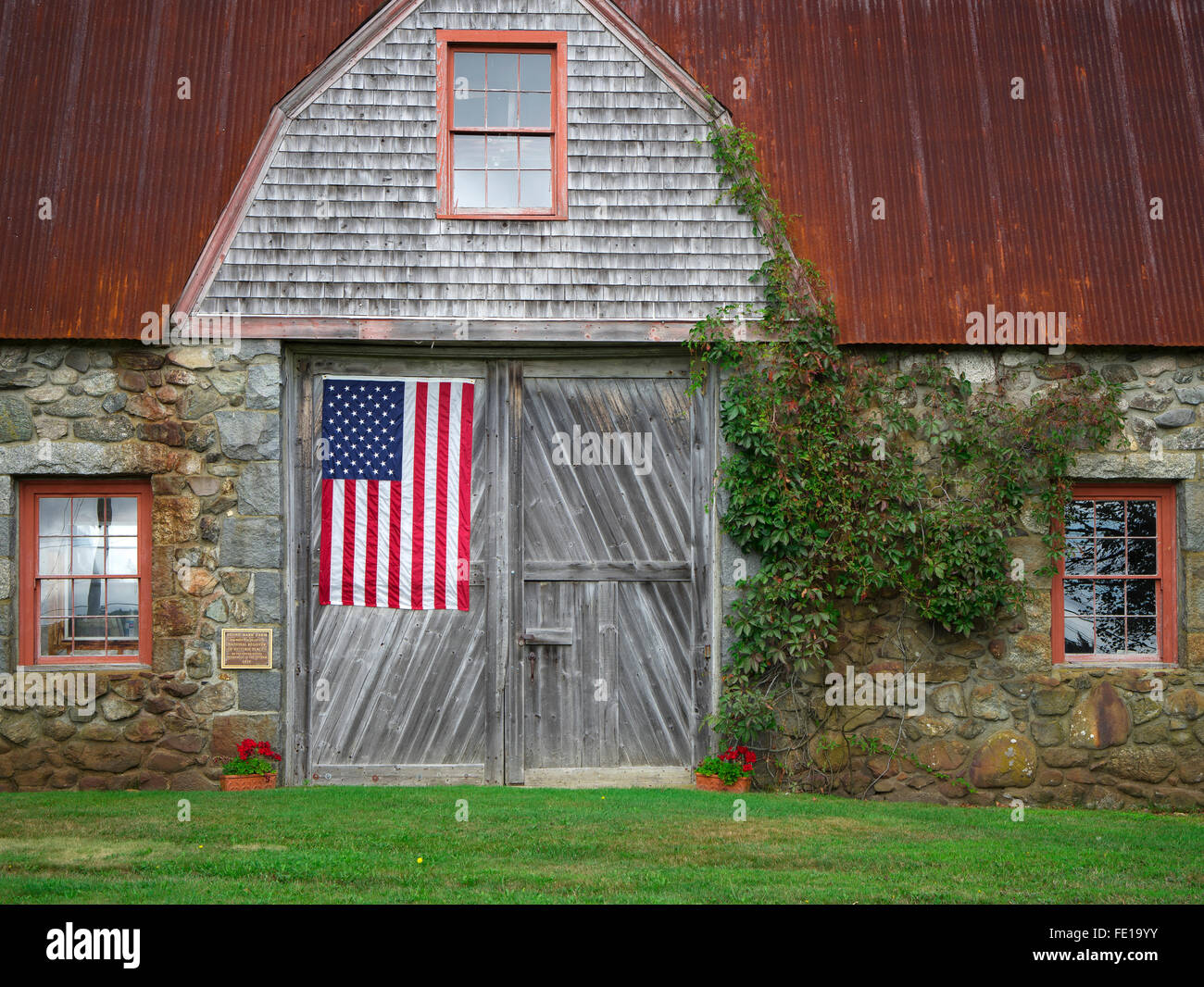 Bar Harbor, Maine Historic Stone Barn Farm (1820 Stock Photo Alamy