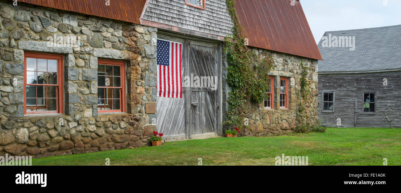 Bar Harbor, Maine Historic Stone Barn Farm (1820 Stock Photo Alamy