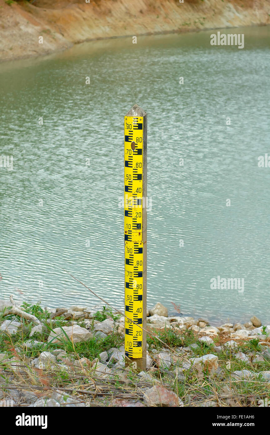 water level measurement Stock Photo
