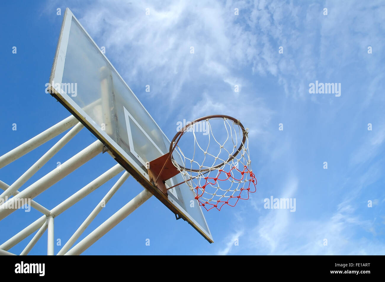 basketball board and blue sky Stock Photo