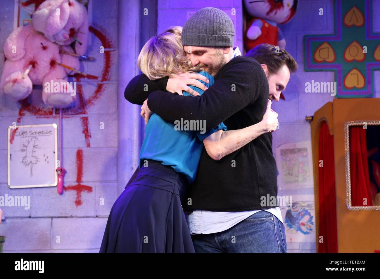 Closing night of the Broadway play Hand To God at the Booth Theatre - Curtain Call.  Featuring: Geneva Carr, Robert Askins Where: New York, New York, United States When: 03 Jan 2016 Stock Photo