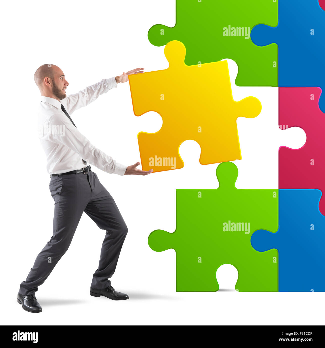 Complete a puzzle Stock Photo - Alamy