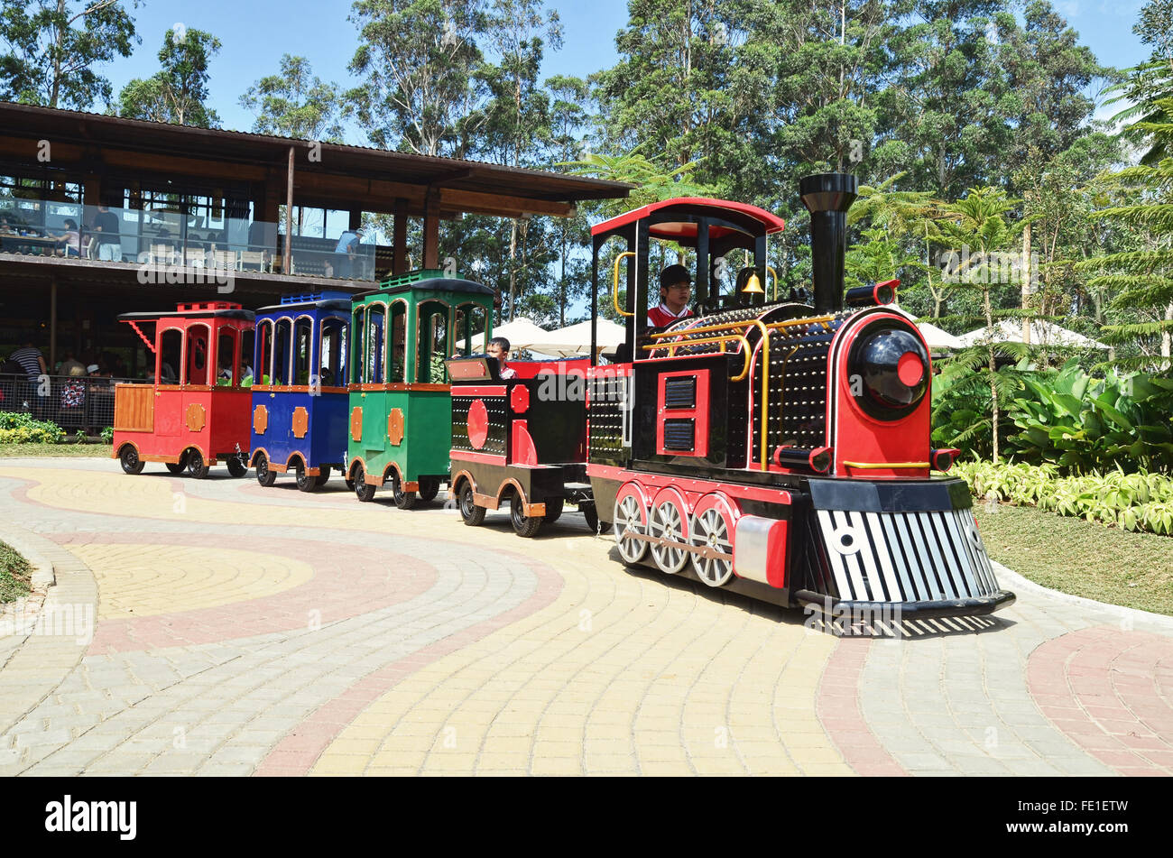 A colorful train for kids Stock Photo