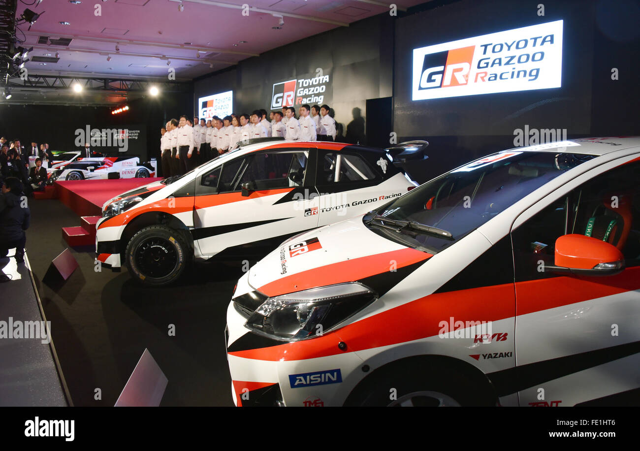 Tokyo, Japan. 4th Feb, 2016. Members of the Toyota Gazoo Racing team ...