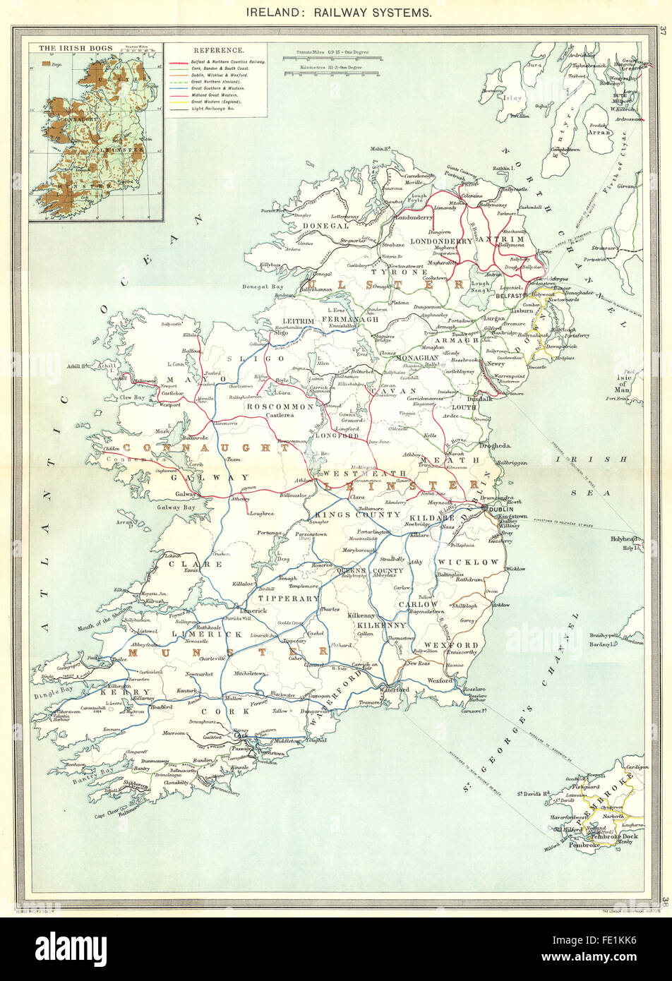Irish railway map hi-res stock photography and images - Alamy