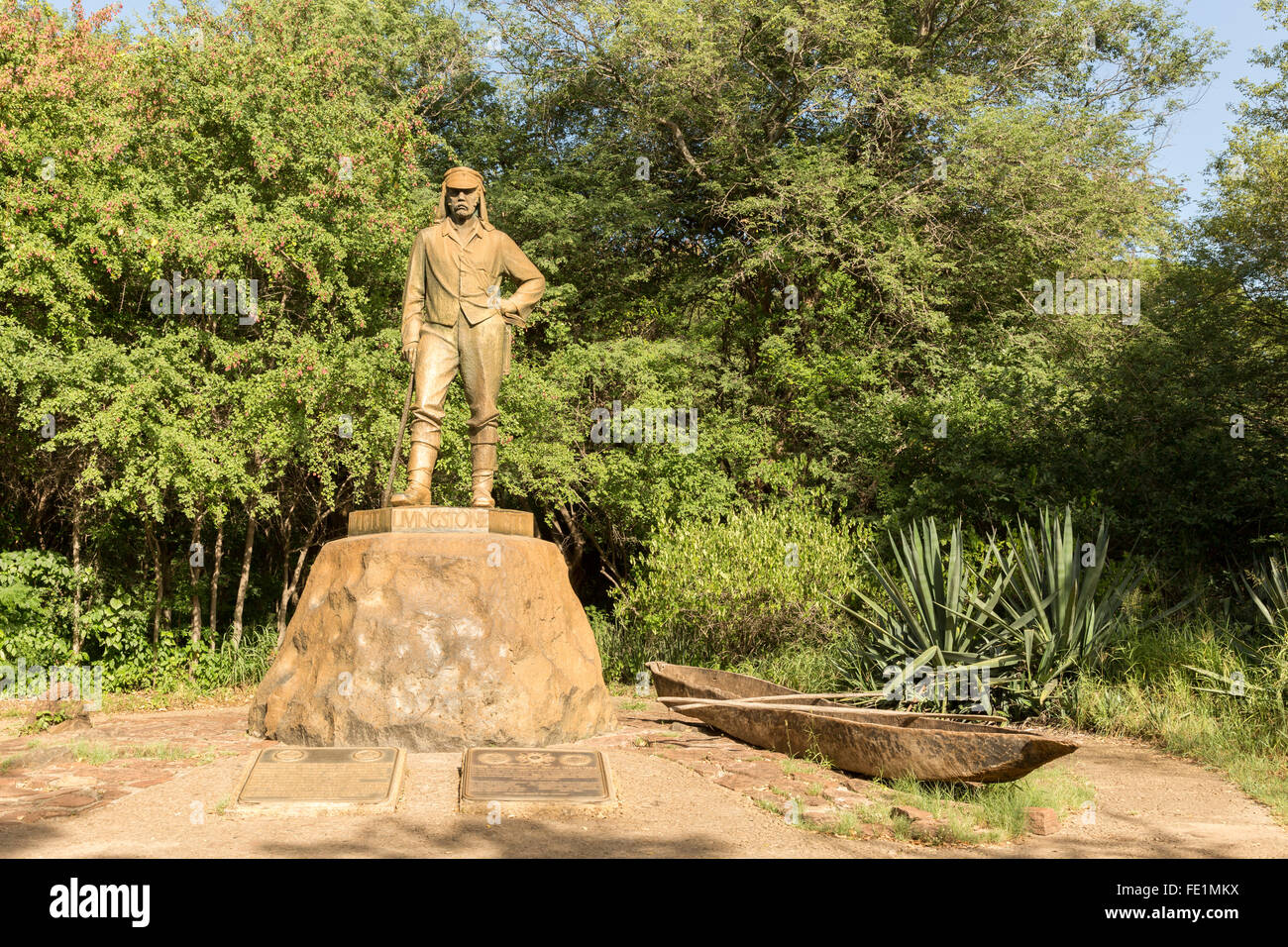 David Livingstone Statue, Victoria Falls, Zimbabwe, Africa Stock Photo